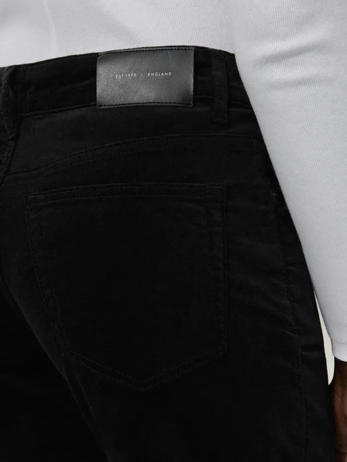 Jigsaw Delmont Velvet Tapered Jean Black Women Trousers