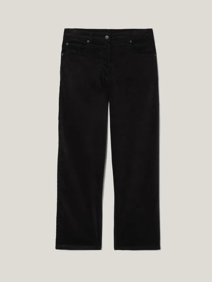 Jigsaw Delmont Velvet Tapered Jean Black Women Trousers