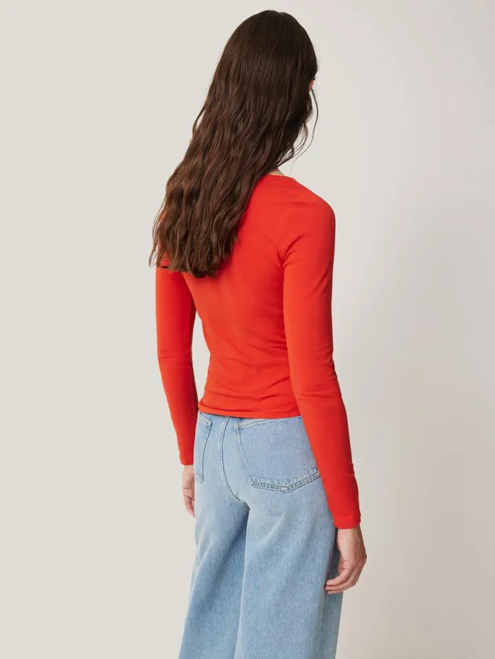 Jigsaw Double Front Ballet Neck Top Spice Orange Women Pyjamas and Loungewear