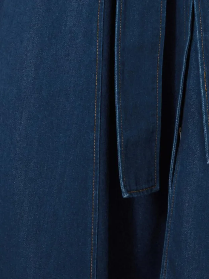 Jigsaw Fluid Denim Belted Shirt Dress Indigo Women Dresses and Jumpsuits
