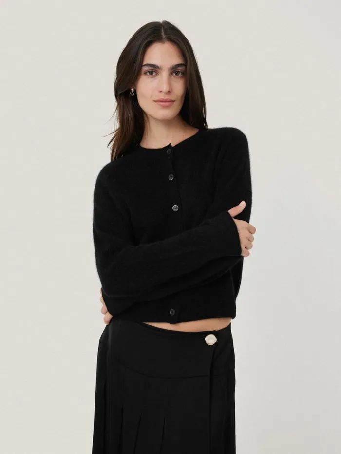 Jigsaw Halo Cashmere Cardigan Black Women Knitwear and Cashmere