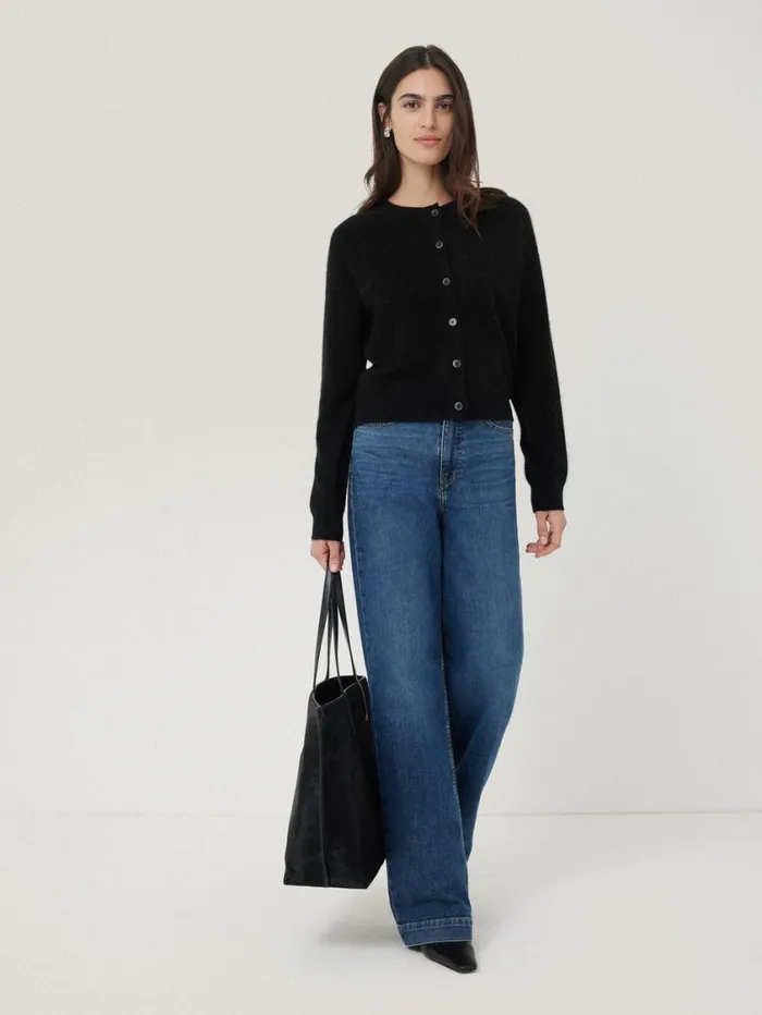 Jigsaw Halo Cashmere Cardigan Black Women Knitwear and Cashmere