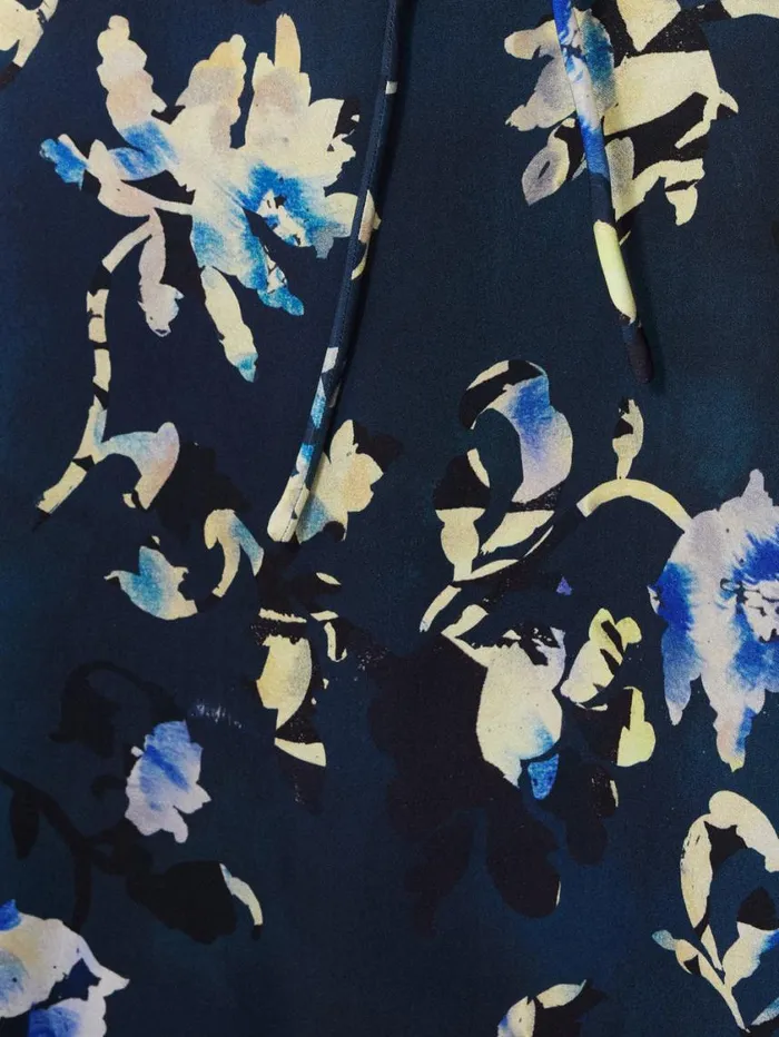 Jigsaw Hidden Floral Satin Dress Navy Women Dresses and Jumpsuits