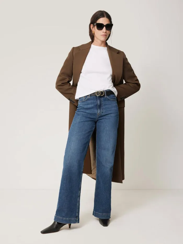 Jigsaw Italian Twill Oversized Coat Brown Women Coats and Jackets
