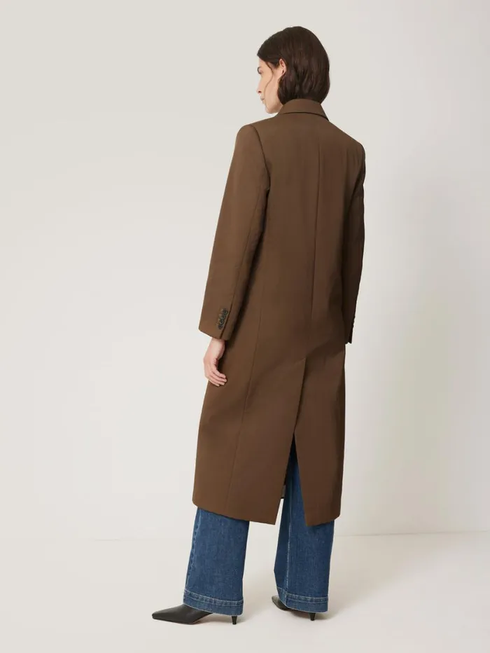 Jigsaw Italian Twill Oversized Coat Brown Women Coats and Jackets