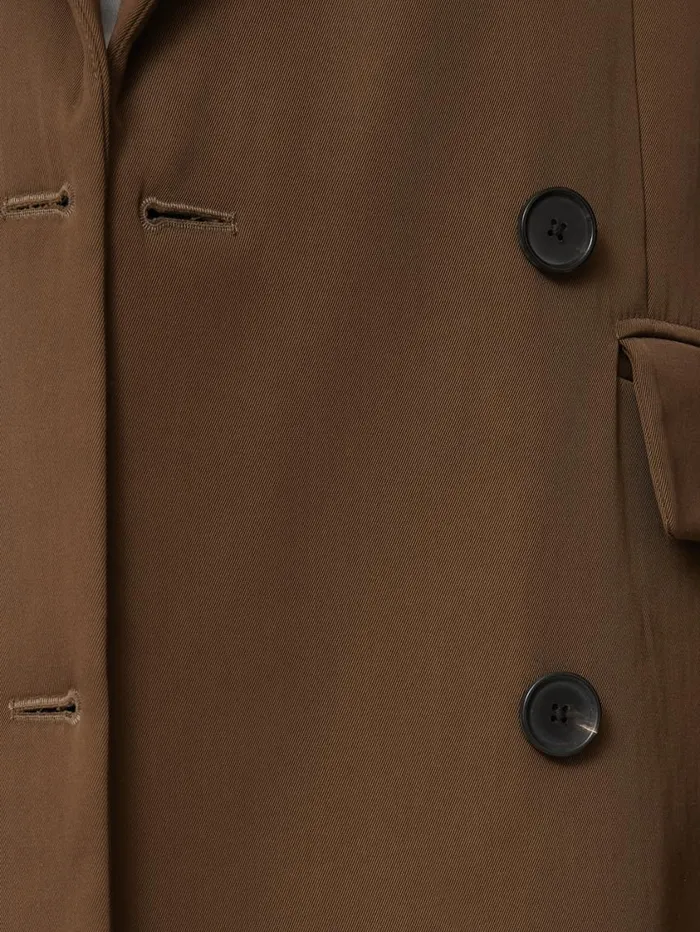 Jigsaw Italian Twill Oversized Coat Brown Women Coats and Jackets
