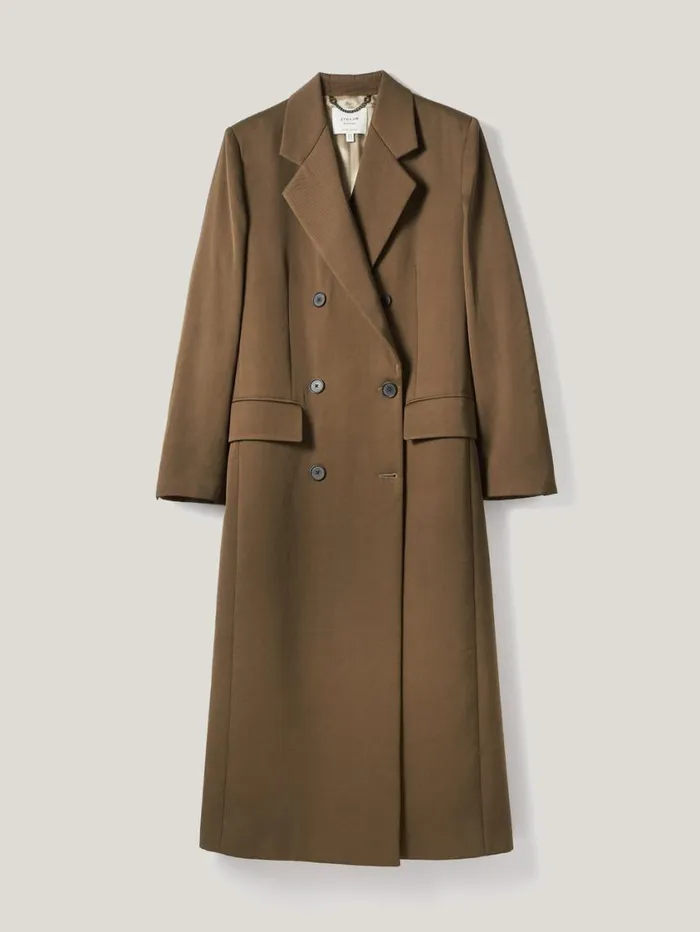 Jigsaw Italian Twill Oversized Coat Brown Women Coats and Jackets