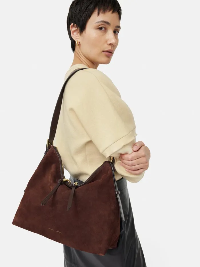 Jigsaw Large Trafalgar Shoulder Bag Burgundy Women Bags