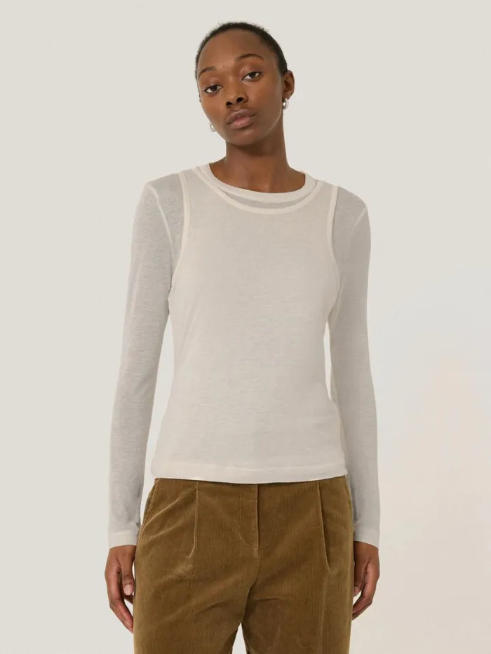 Jigsaw Layered 2in1 Top Cream Women Shirts and Tops