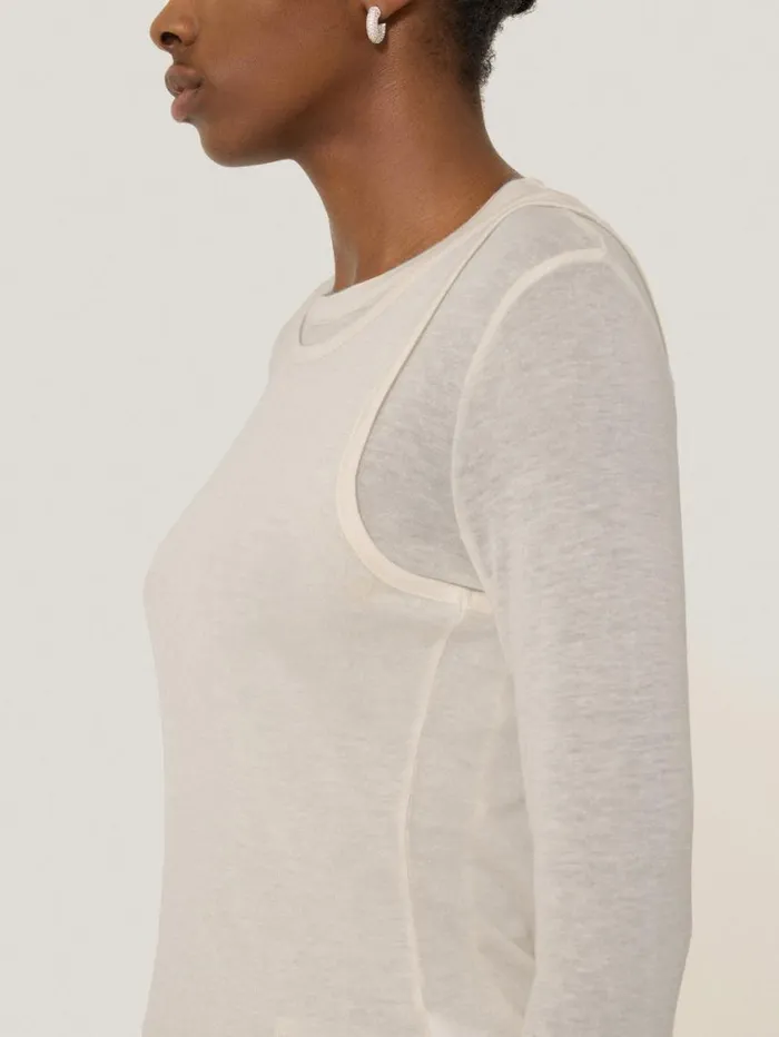 Jigsaw Layered 2in1 Top Cream Women Shirts and Tops