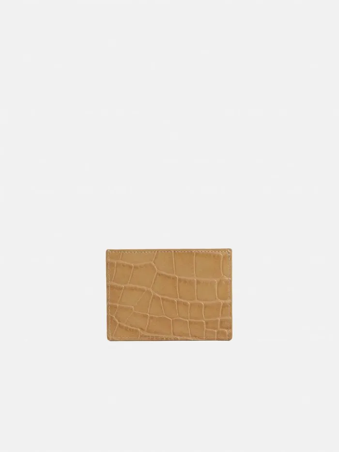 Jigsaw Leather Card Holder Camel Women Wallets and Card Holders