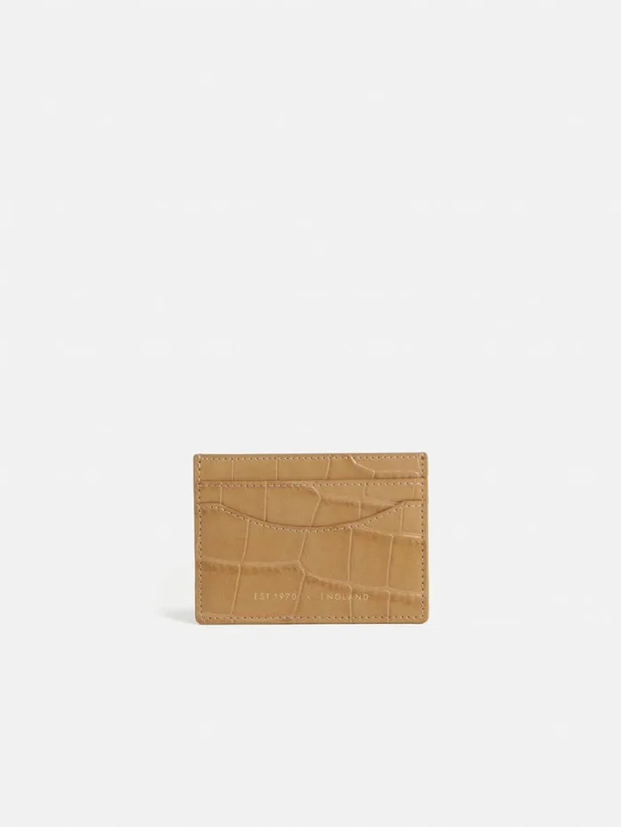 Jigsaw Leather Card Holder Camel Women Wallets and Card Holders