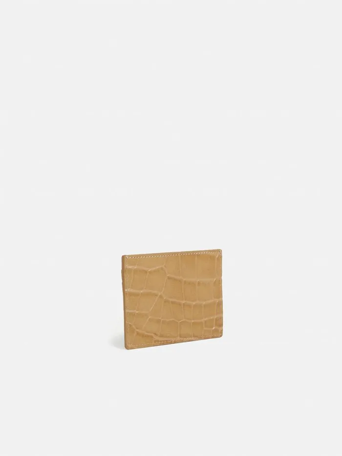 Jigsaw Leather Card Holder Camel Women Wallets and Card Holders