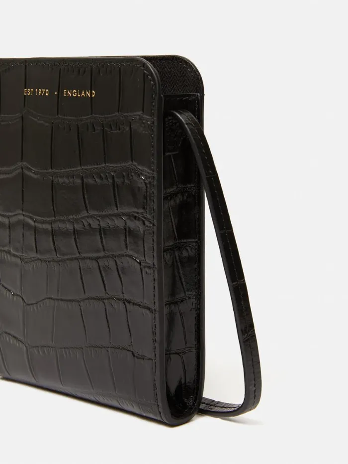 Jigsaw Leather Crossbody Phone Bag Black Women Leather