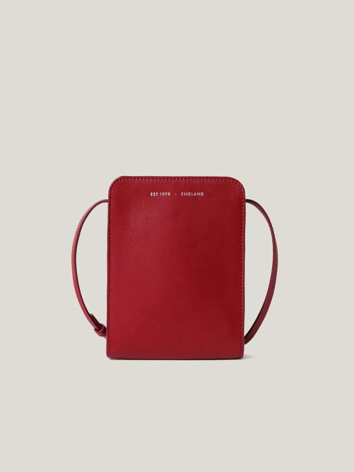 Jigsaw Leather Crossbody Phone Bag Red Women Leather
