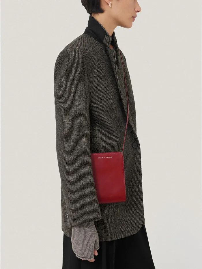 Jigsaw Leather Crossbody Phone Bag Red Women Leather