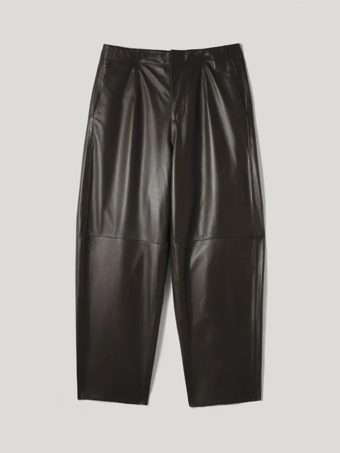 Jigsaw Leather Flat Front Trouser Dark Olive Women Coords