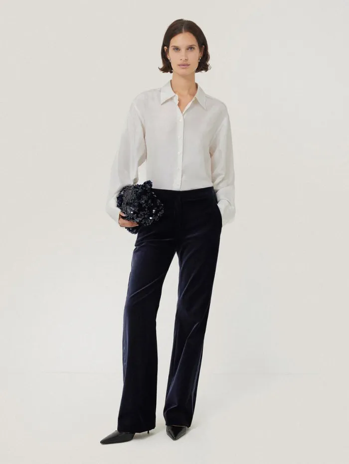 Jigsaw Mason Velvet Trouser Navy Women Coords