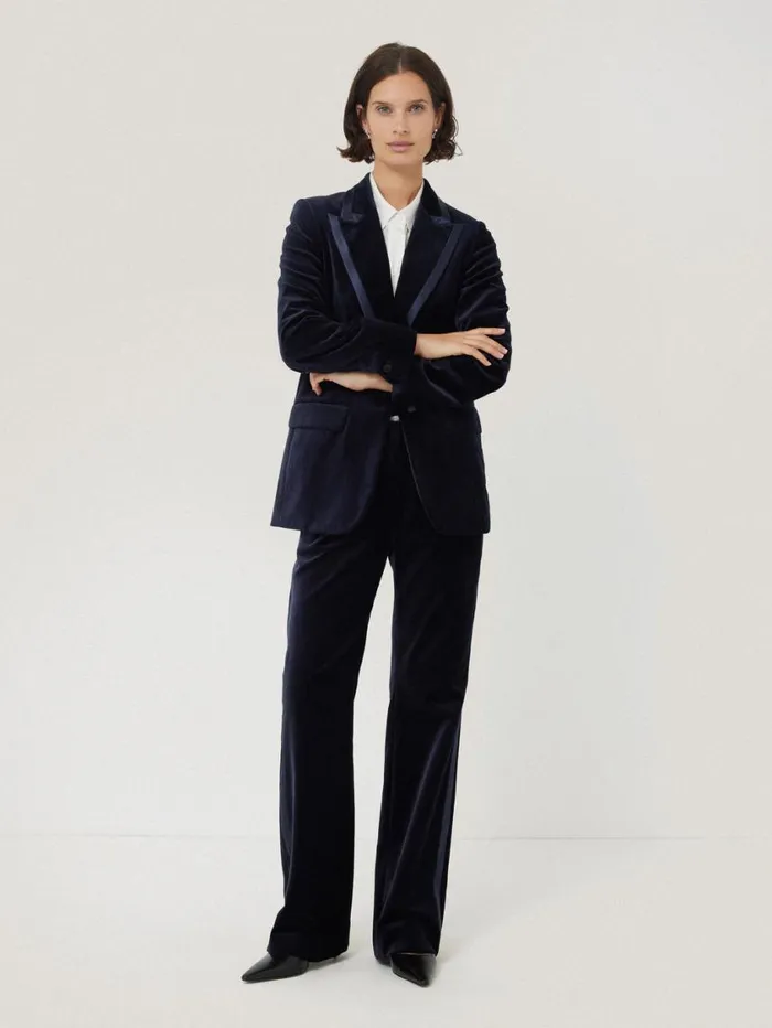 Jigsaw Mason Velvet Trouser Navy Women Coords
