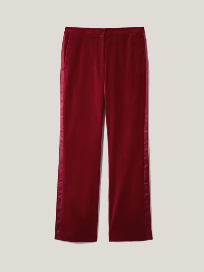 Jigsaw Mason Velvet Trouser Red Women Party