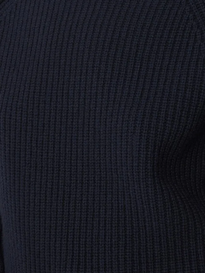 Jigsaw Merino Fishermans Rib Jumper Navy Women Knitwear and Cashmere