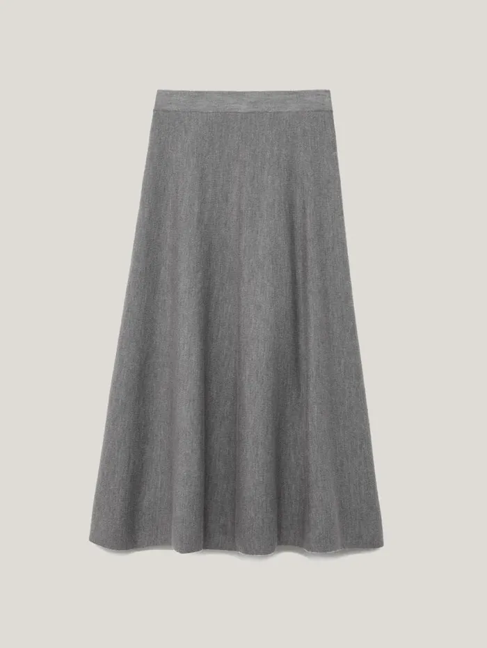 Jigsaw Merino Knitted Aline Skirt Grey Women Knitwear and Cashmere
