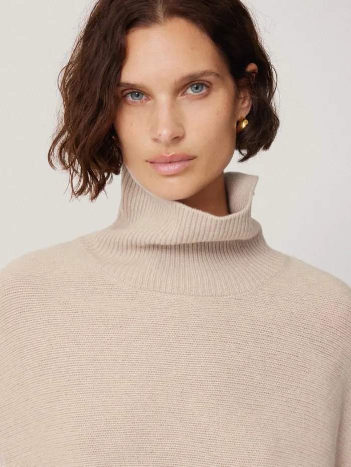 Jigsaw Merino Poncho Jumper Cream Women Knitwear and Cashmere