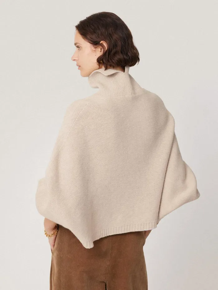 Jigsaw Merino Poncho Jumper Cream Women Knitwear and Cashmere