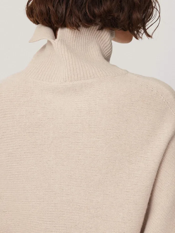 Jigsaw Merino Poncho Jumper Cream Women Knitwear and Cashmere