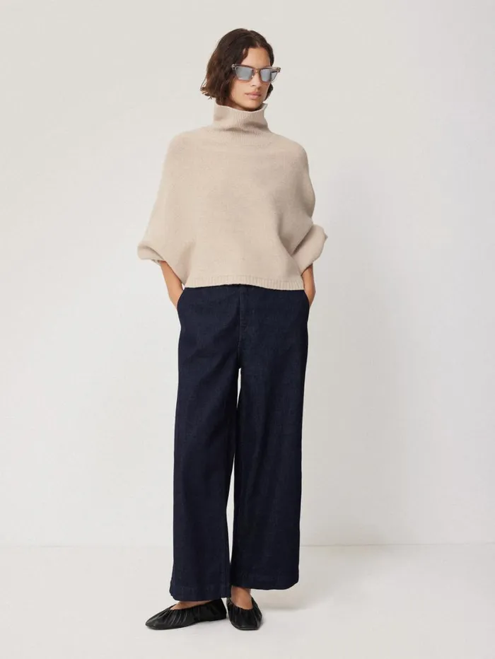 Jigsaw Merino Poncho Jumper Cream Women Knitwear and Cashmere