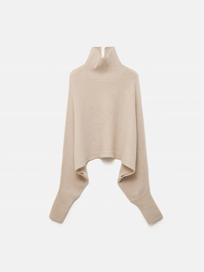 Jigsaw Merino Poncho Jumper Cream Women Knitwear and Cashmere