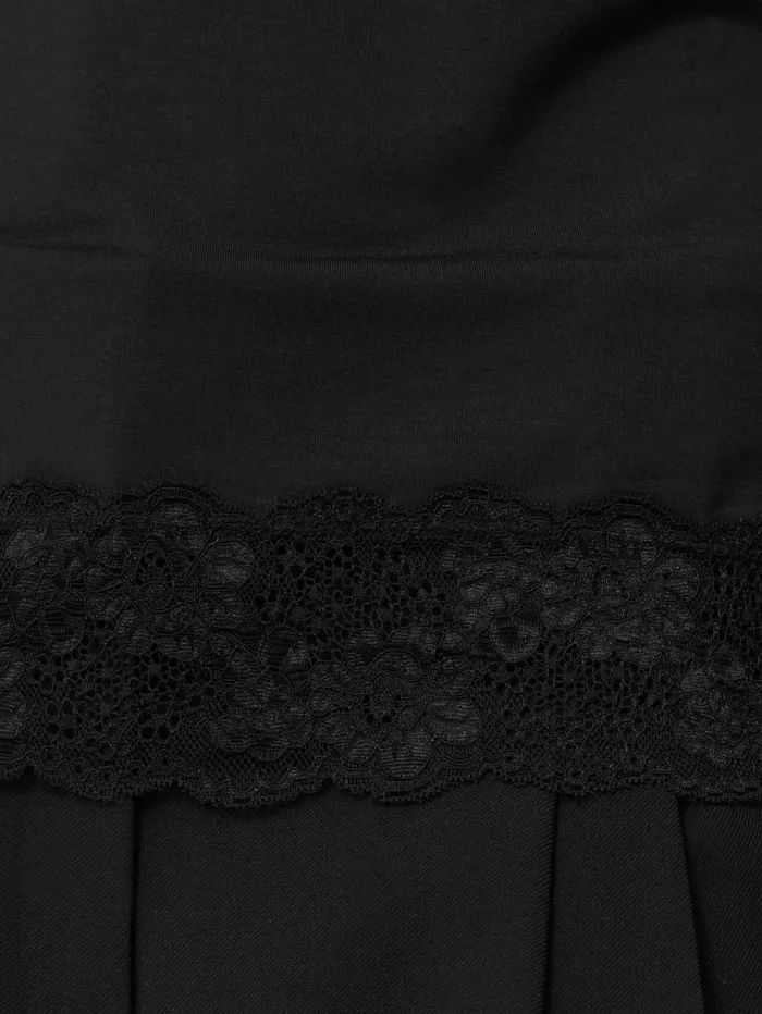 Jigsaw Modal Lace Vest Black Women Shirts and Tops