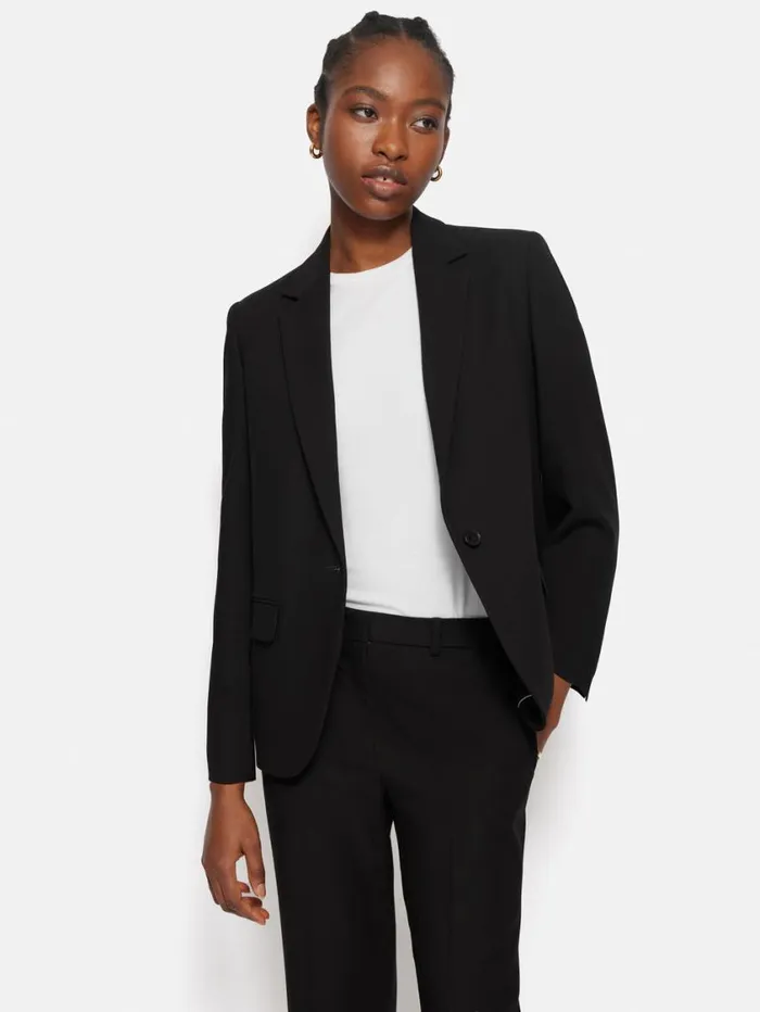 Jigsaw Modern Crepe Brook Blazer Black Women Suits and Tailoring