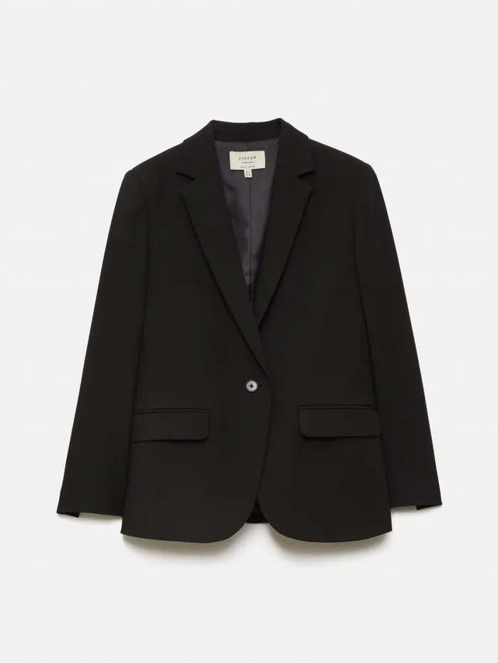 Jigsaw Modern Crepe Brook Blazer Black Women Suits and Tailoring