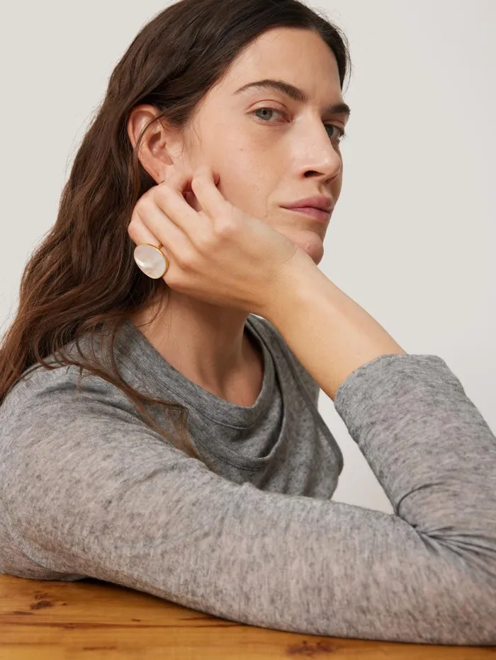 Jigsaw Mother Of Pearl Ring Pearl Women Party