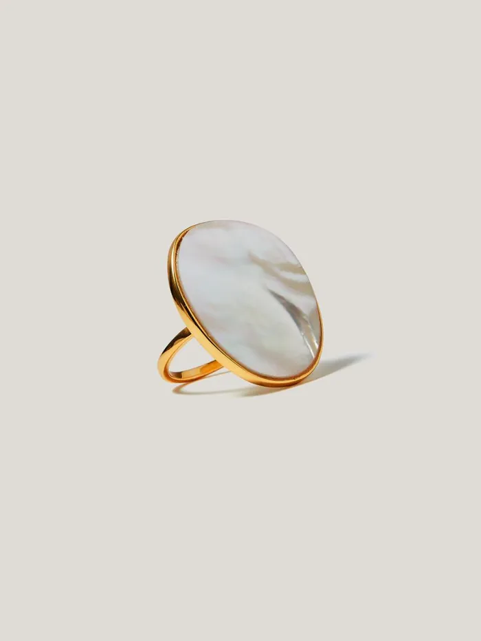Jigsaw Mother Of Pearl Ring Pearl Women Party
