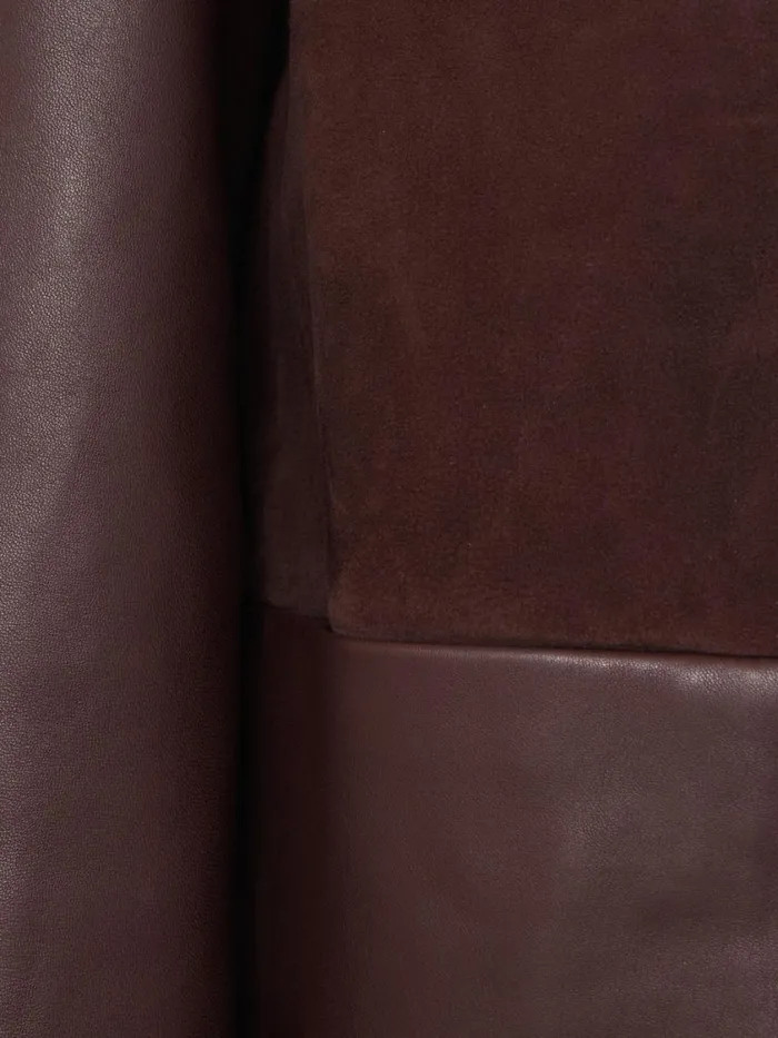 Jigsaw Nakoa Leather Mix Jacket Oxblood Women Leather