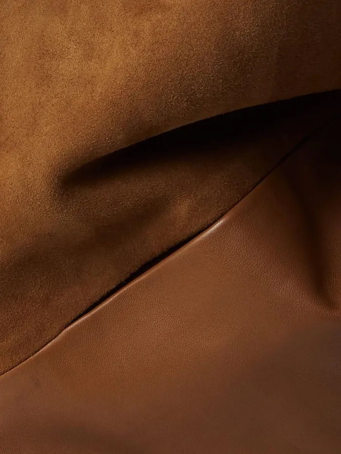 Jigsaw Nakoa Leather Mix Jacket Tan Women Leather