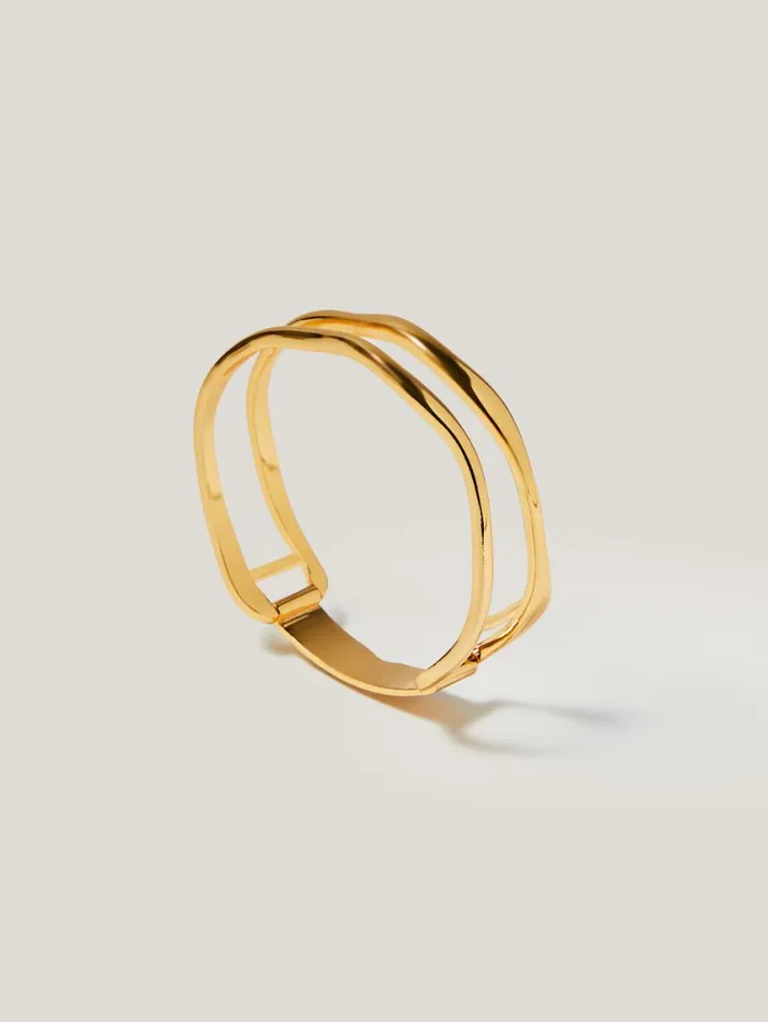 Jigsaw Organic Wave Bangle Gold Women Party