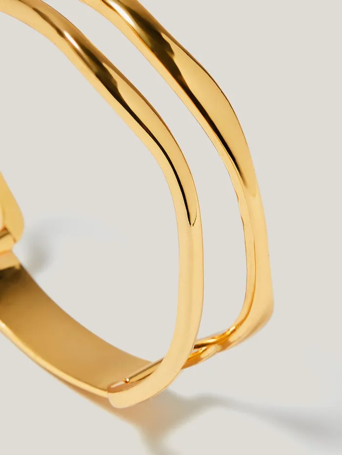 Jigsaw Organic Wave Bangle Gold Women Party