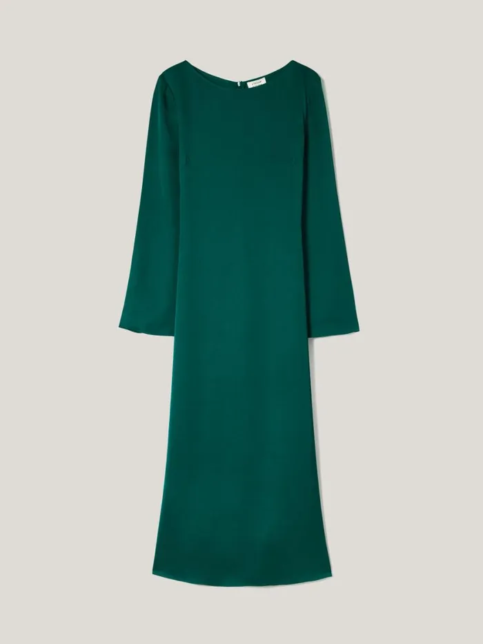 Jigsaw Satin Back Crepe Dress Green Women Dresses and Jumpsuits