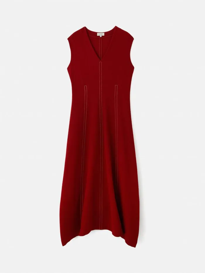 Jigsaw Sleeveless Stitched Dress Red Women Dresses and Jumpsuits