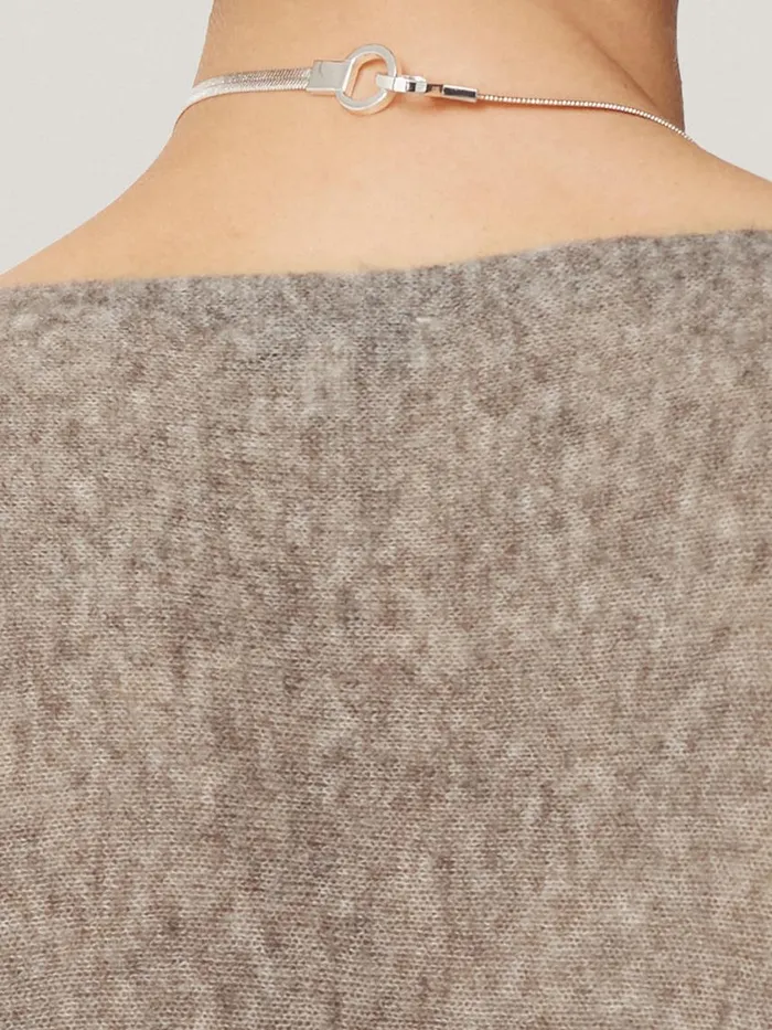 Jigsaw Soft Gauzy Knit Poncho Jumper Taupe Women Knitwear and Cashmere