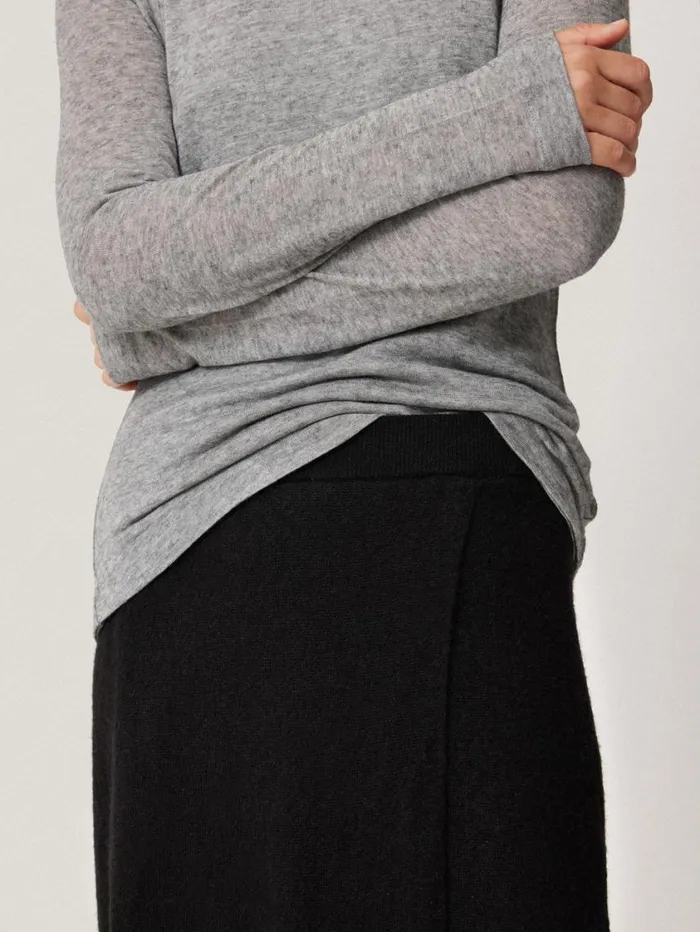 Jigsaw Soft Gauzy Knit Skirt Black Women Knitwear and Cashmere