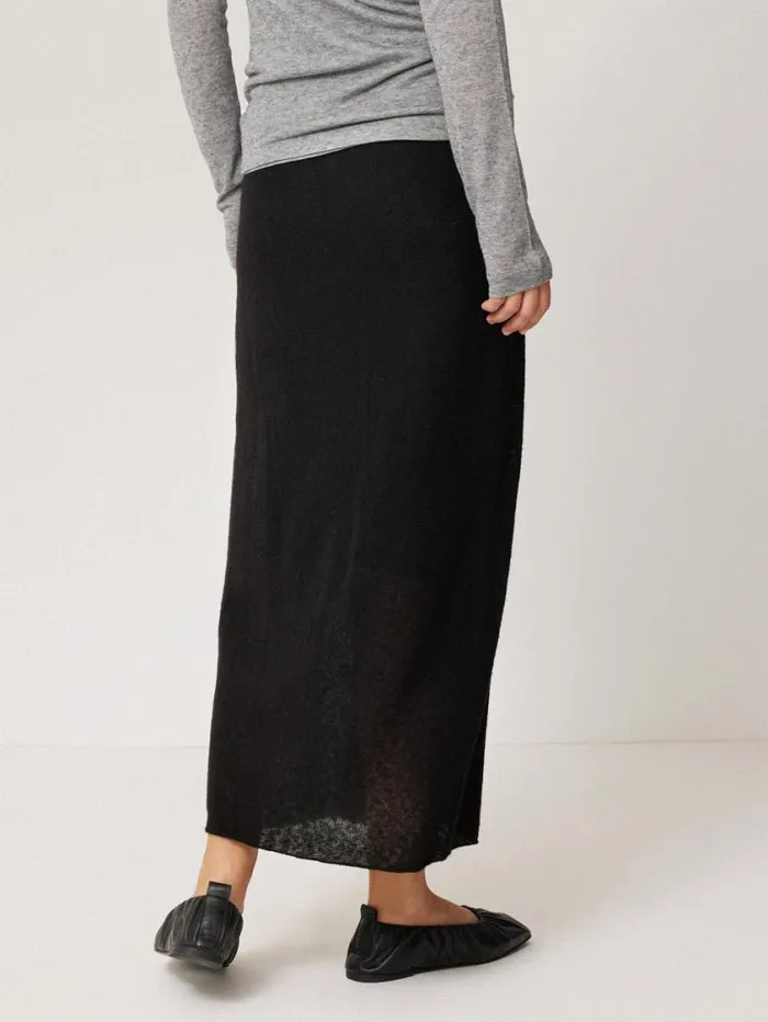 Jigsaw Soft Gauzy Knit Skirt Black Women Knitwear and Cashmere