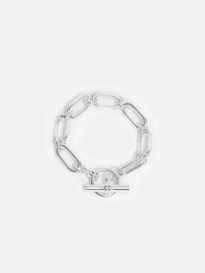 Jigsaw Trombone Link Bracelet Silver Women Party