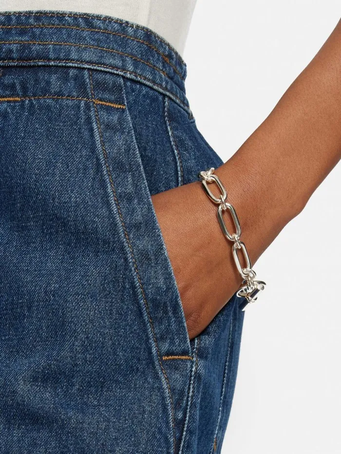 Jigsaw Trombone Link Bracelet Silver Women Party