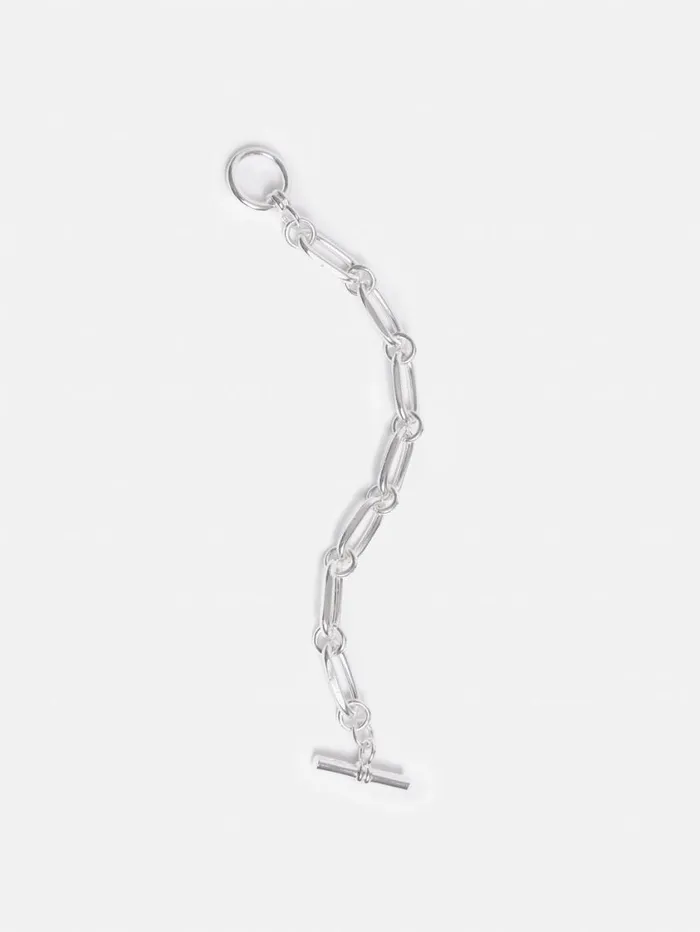 Jigsaw Trombone Link Bracelet Silver Women Party