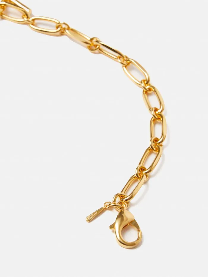 Jigsaw Trombone Link Chain Necklace Gold Women Jewellery