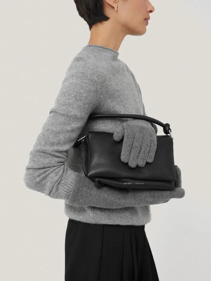 Jigsaw Wool Cashmere Long Gloves Grey Women Knitwear and Cashmere